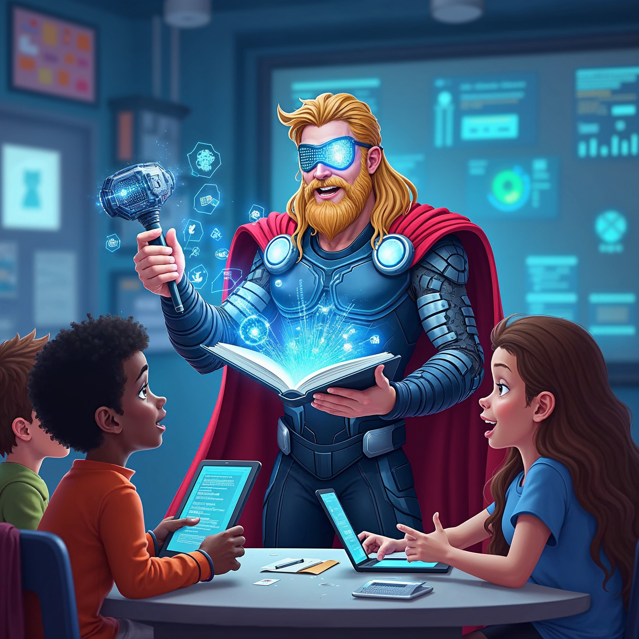 Niños aprendiendo con tecnología